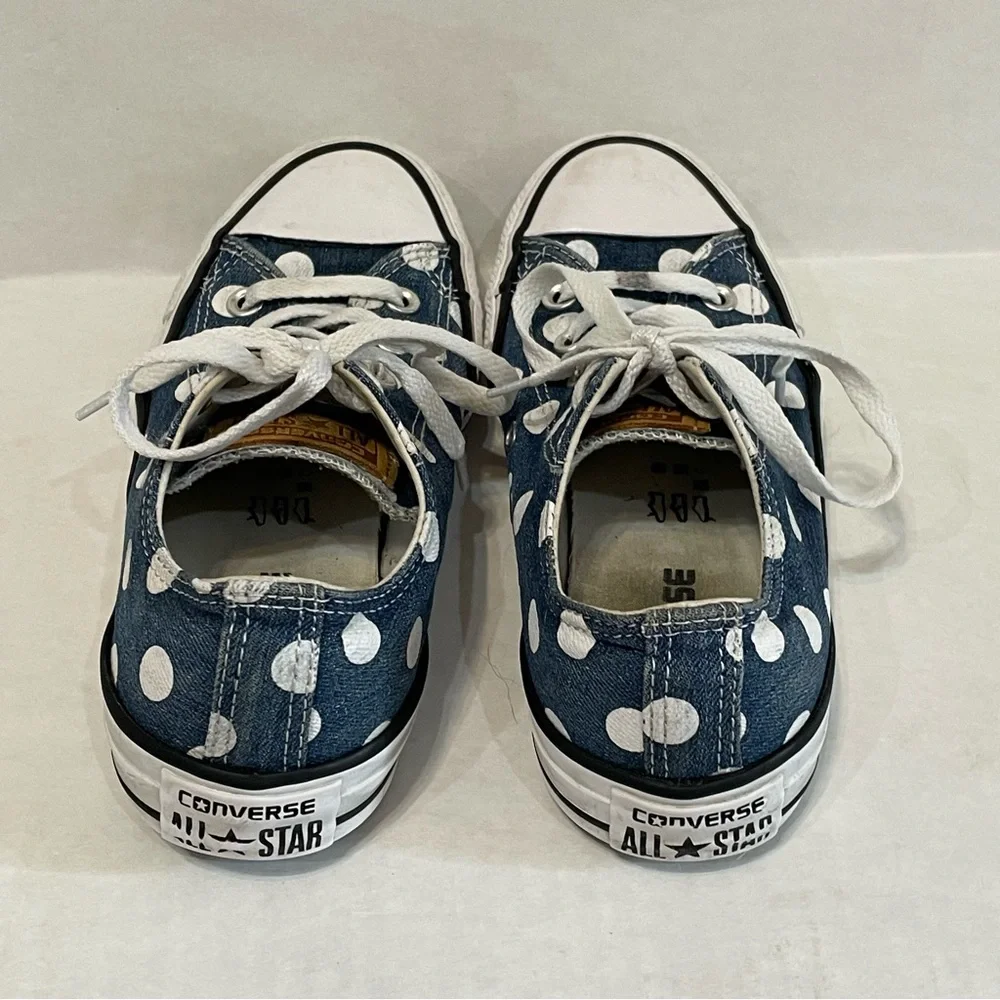 Converse All-Star Navy White Polka Dots Canvas Sneakers Shoes Unisex 4 (M) 6 (W) - Picture 4 of 8